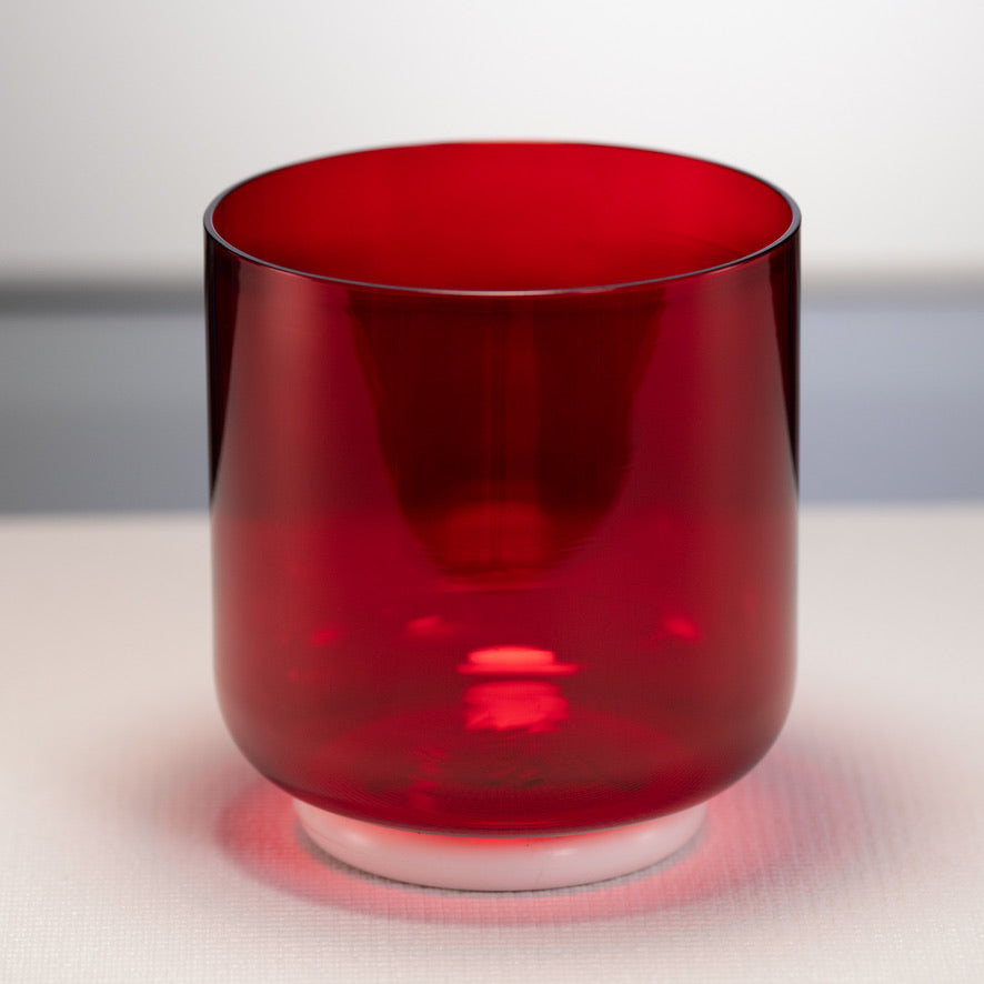 6" F#+8 Ruby Ray Crystal Singing Bowl, Perfect Pitch
