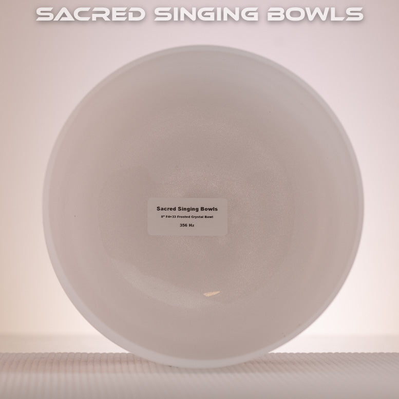 8" F+33 Frosted Crystal Singing Bowl, Sacred Singing Bowls