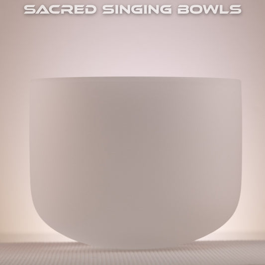 10" D#4+5 Frosted Crystal Singing Bowl, Perfect Pitch, Sacred Singing Bowls
