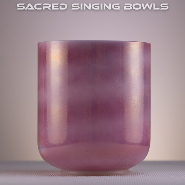 8" G#+7 Rose Quartz Color Crystal Singing Bowl, Perfect Pitch,  Sacred Singing Bowls