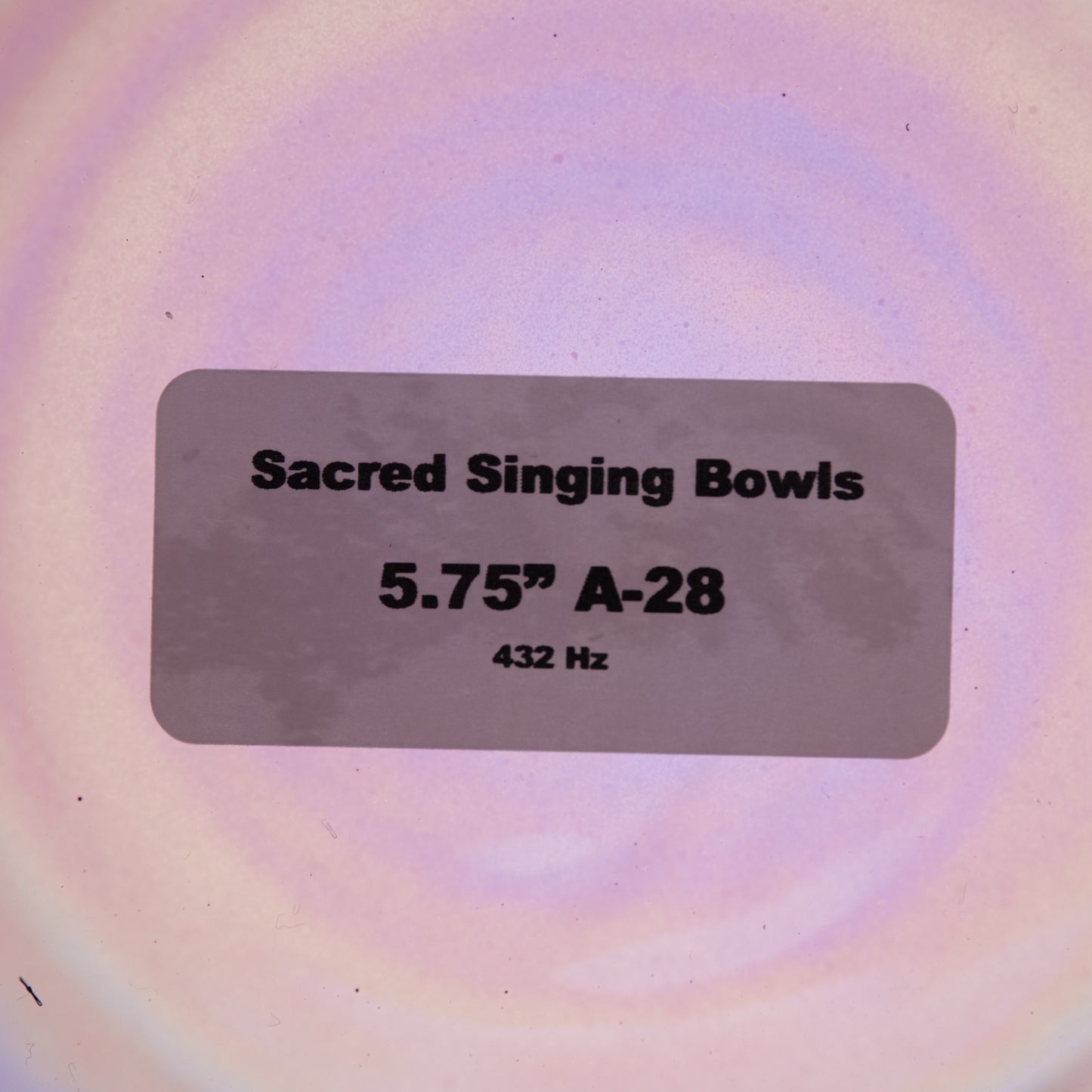 5.75" A-28 Amethyst Color Crystal Singing Bowl, Prismatic, Sacred Singing Bowls