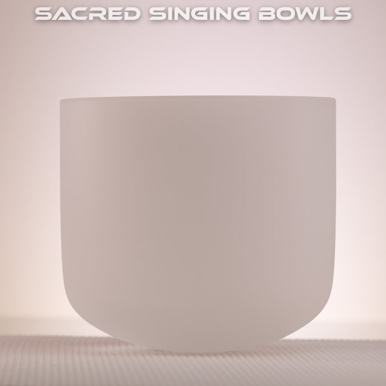 7" G#+7 Frosted Crystal Singing Bowl, Perfect Pitch, Sacred Singing Bowls