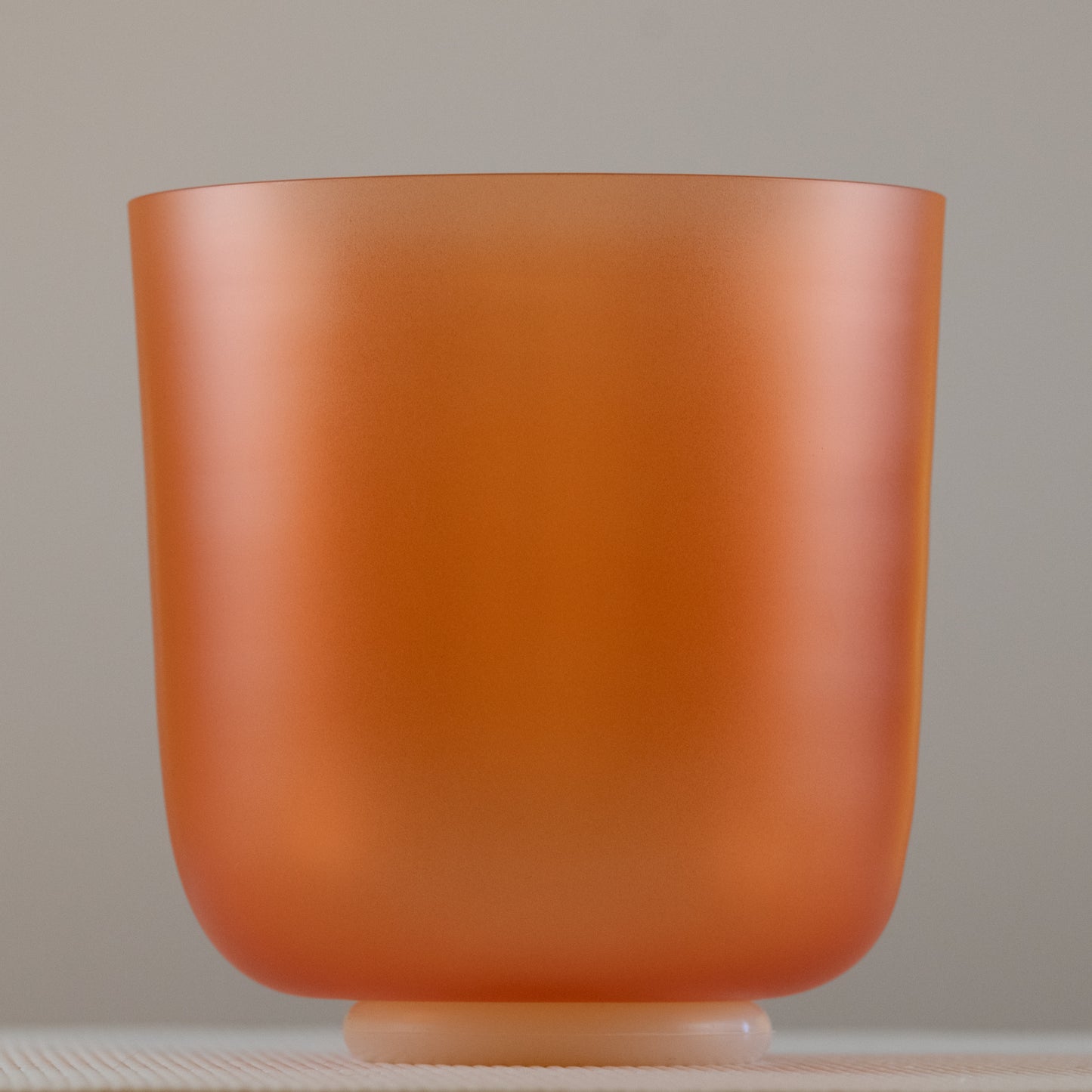 8.25" D+2 Carnelian Color Crystal Singing Bowl, Lightly Frosted Outside, Perfect Pitch, Sacred Singing Bowls