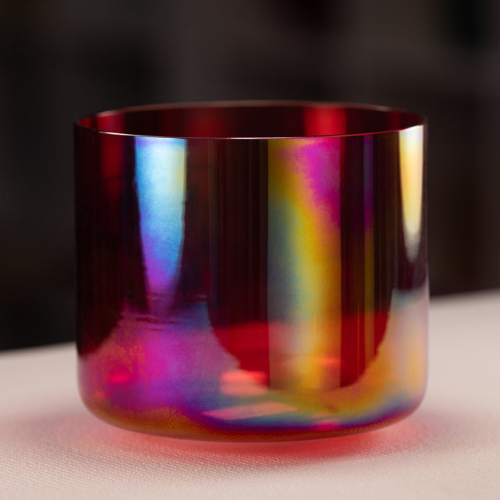 8" C#+33 Ruby Ray with Sri Yantra Crystal Singing Bowl