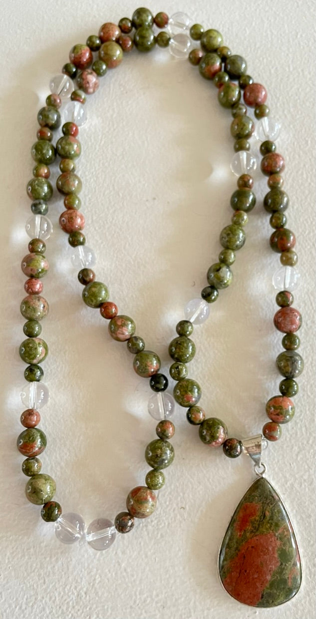 Unakite Jasper Mala