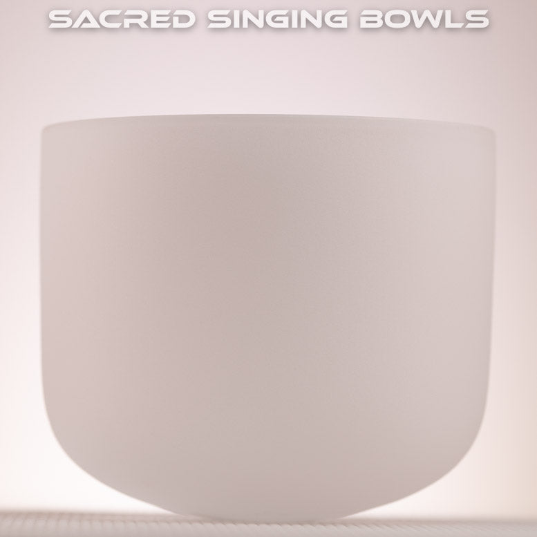8" C-28 Frosted Crystal Singing Bowl, Sacred Singing Bowls