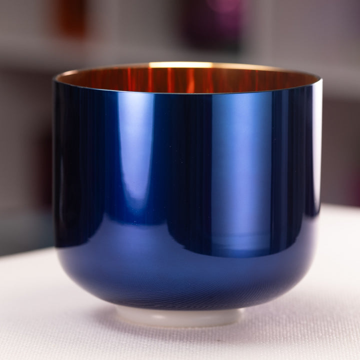 9" A#+39 Tranquil Sea Crystal Singing Bowl, 24k Gold inside