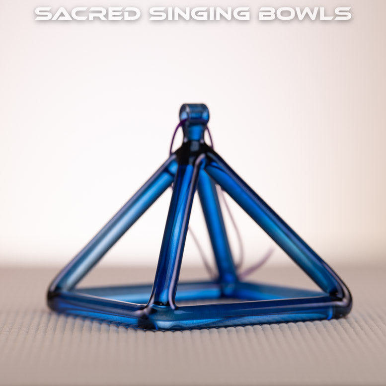 5" Blue Crystal Pyramid,  D#6-42: Sacred Singing Bowls