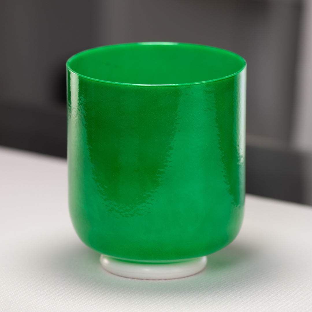 7" D#-17 Emerald Heart Crystal Singing Bowl