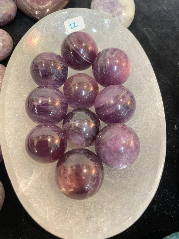 Gem Lepidolite Spheres, Small