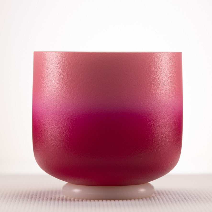 7" B-27 Frosted Rosebud Crystal Singing Bowl