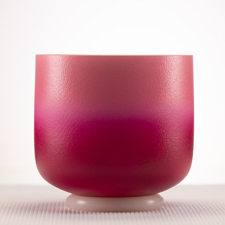 7" B-27 Frosted Rosebud Crystal Singing Bowl