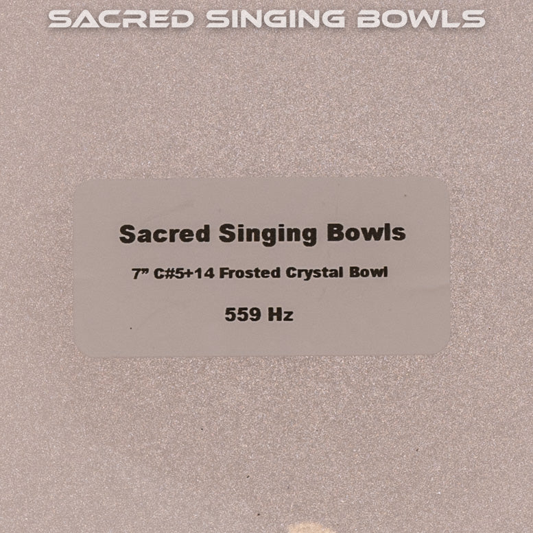 7" C#+14 Frosted Crystal Singing Bowl, Sacred Singing Bowls