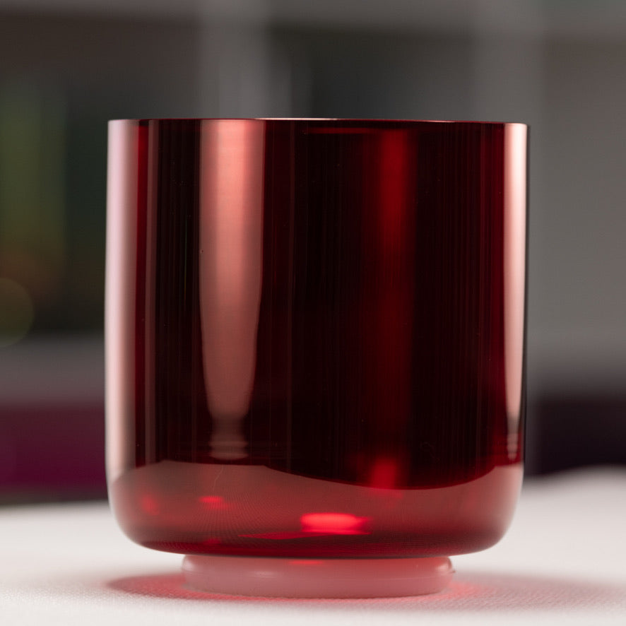6.75" D#+0 Ruby Ray Crystal Singing Bowl, Perfect Pitch