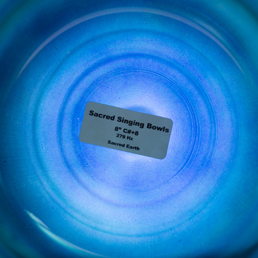 8" C#+8 Sacred Earth Crystal Singing Bowl, Perfect Pitch