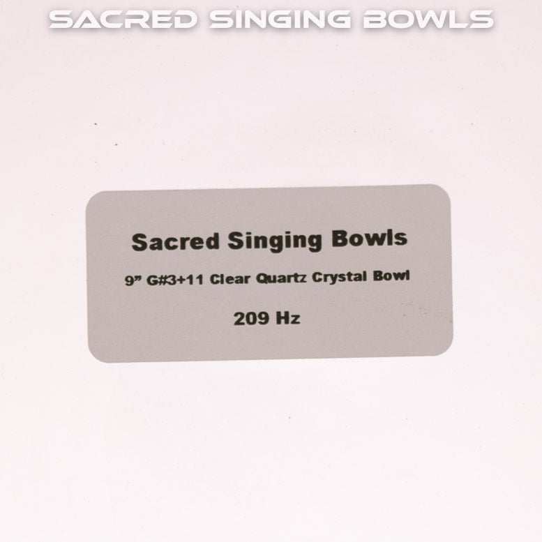 9" G#+11 Clear Quartz Crystal Singing Bowl, Sacred Singing Bowls