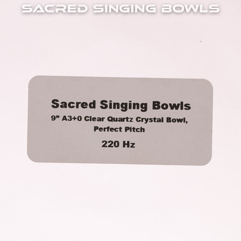 9" A+0 Clear Quartz Crystal Singing Bowl, Perfect Pitch, Sacred Singing Bowls