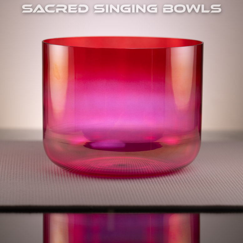 9.5" C#+18 Thulite Color Crystal Singing Bowl, Sacred Singing Bowls