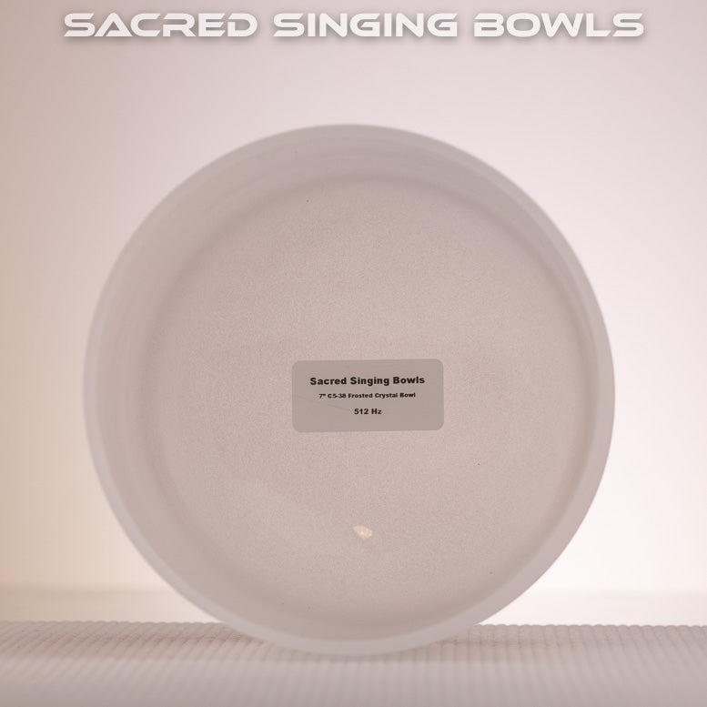 7" C-38 Frosted Crystal Singing Bowl, Sacred Singing Bowls