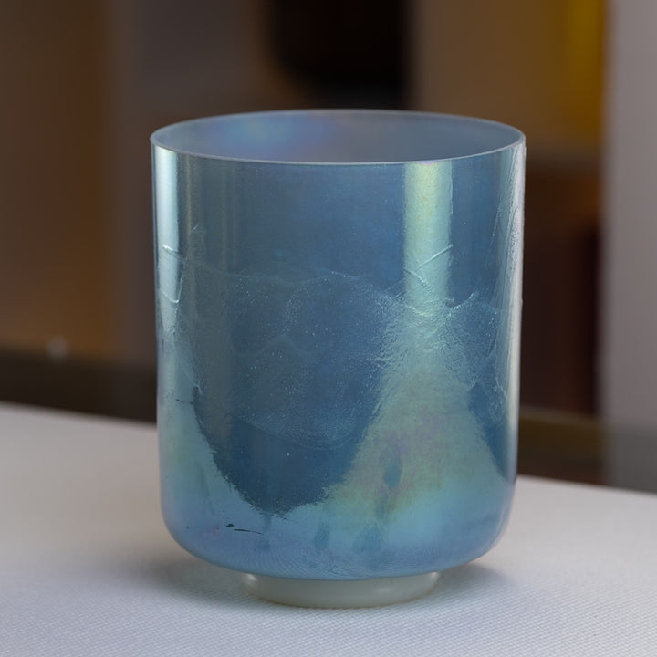 8" A#-15 Azeztulite & Aqua Aura Gold "Morph" Bowl from Bowls of Sound