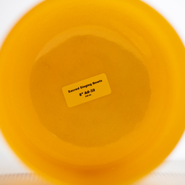 Sacred Singing Bowls™ product label with bowl specifications
