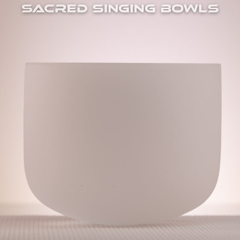 8" C#-23 White Frosted Crystal Singing Bowl from Bowls of Sound