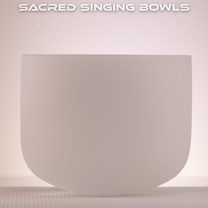 8" C#-23 White Frosted Crystal Singing Bowl from Bowls of Sound