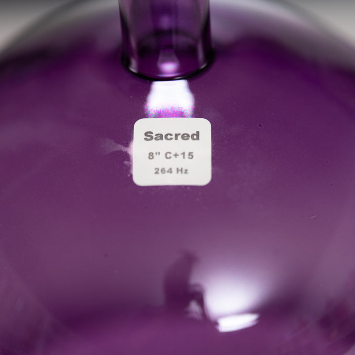 Sacred Singing Bowls™ product label with bowl specifications