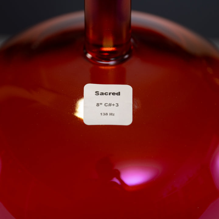 Sacred Singing Bowls™ product label with bowl specifications
