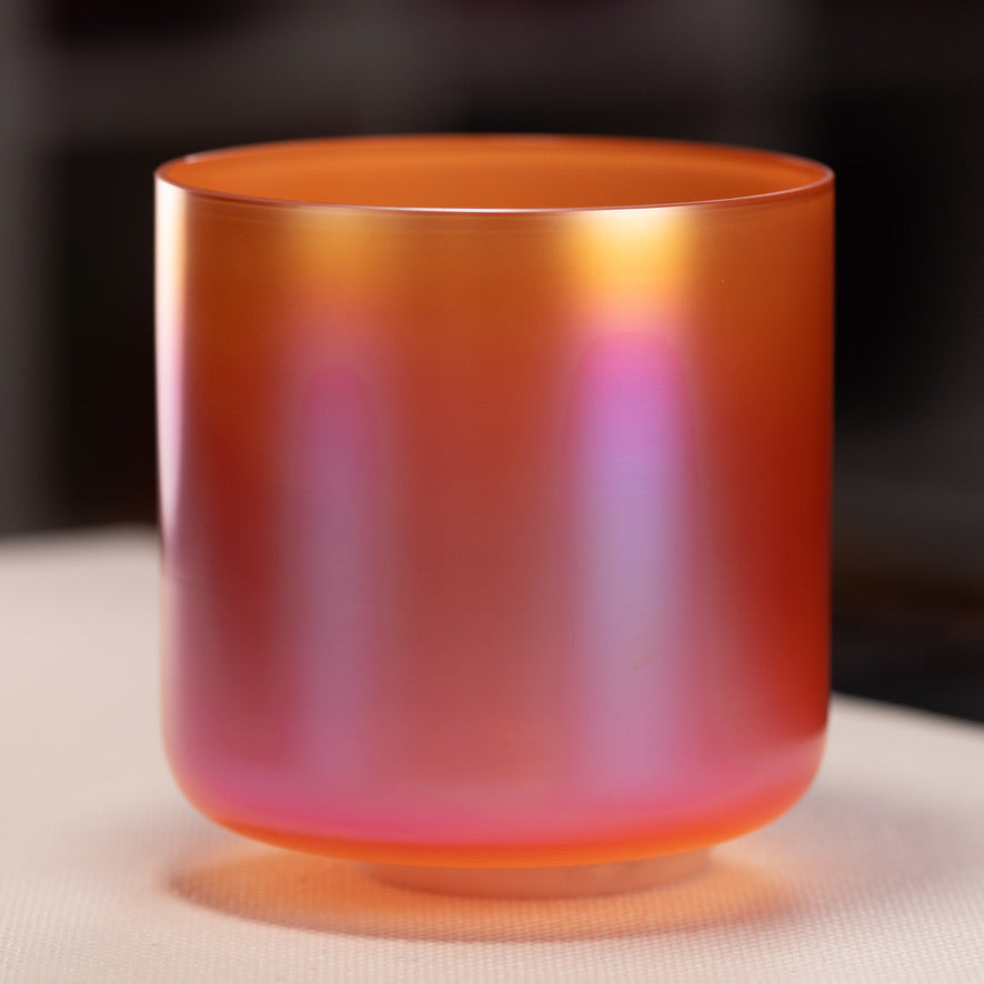8" C+5 Sunset Serenade Crystal Singing Bowl, Perfect Pitch