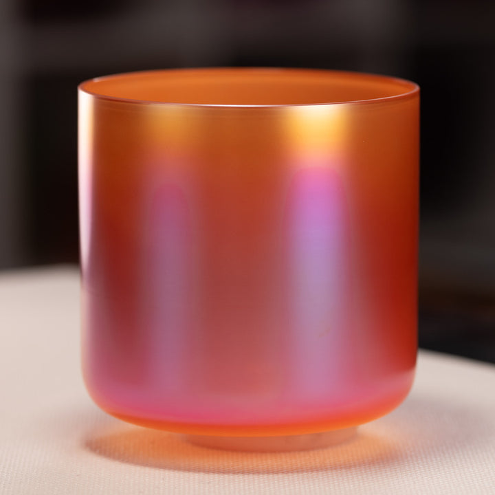 8" C+5 Sunset Serenade Crystal Singing Bowl, Perfect Pitch