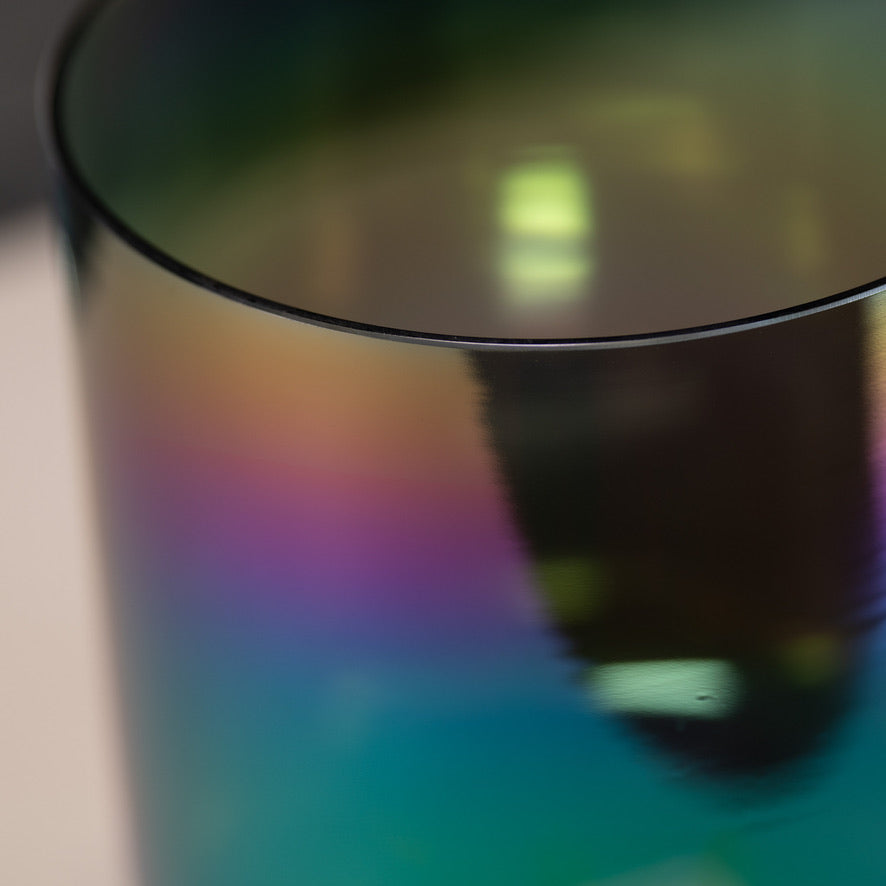 Crystal singing bowl close up