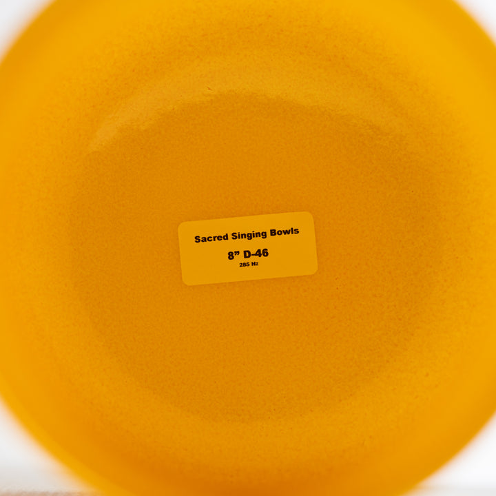 Sacred Singing Bowls™ product label with bowl specifications