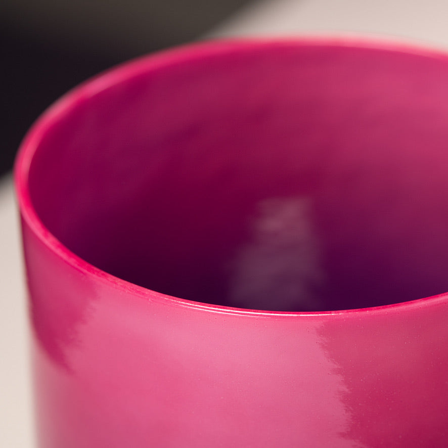 Crystal singing bowl close up