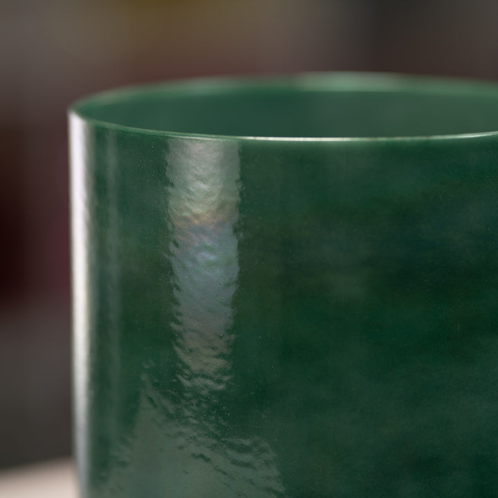 Green crystal singing bowl