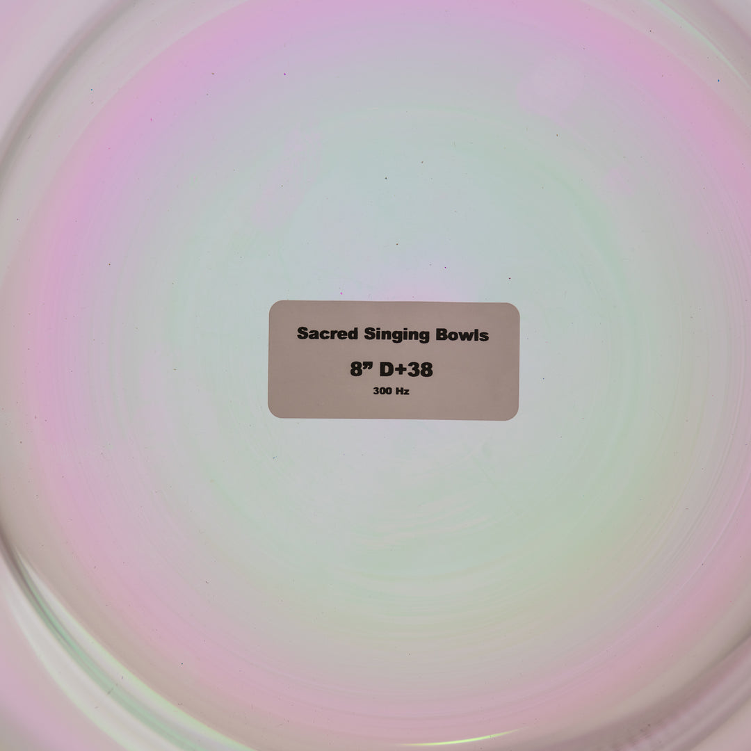 Sacred Singing Bowls™ product label with bowl specifications