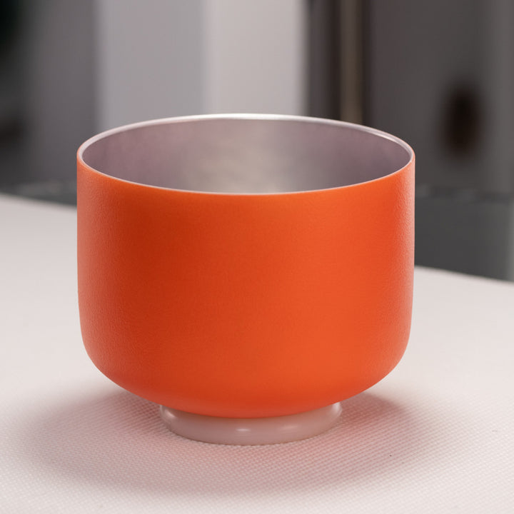 8" E+9 Setting Sun Crystal Singing Bowl, Silver inside from Bowls of Sound