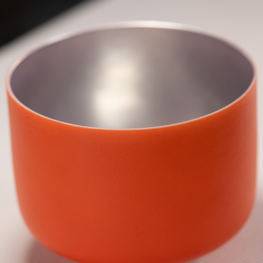 8" E+9 Setting Sun Crystal Singing Bowl, Silver inside from Sacred Singing Bowls™