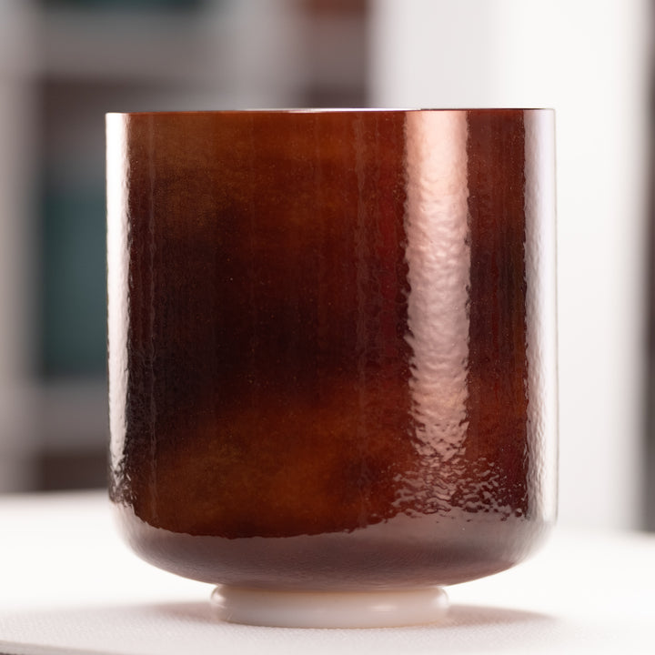 Brown crystal singing bowl instrument