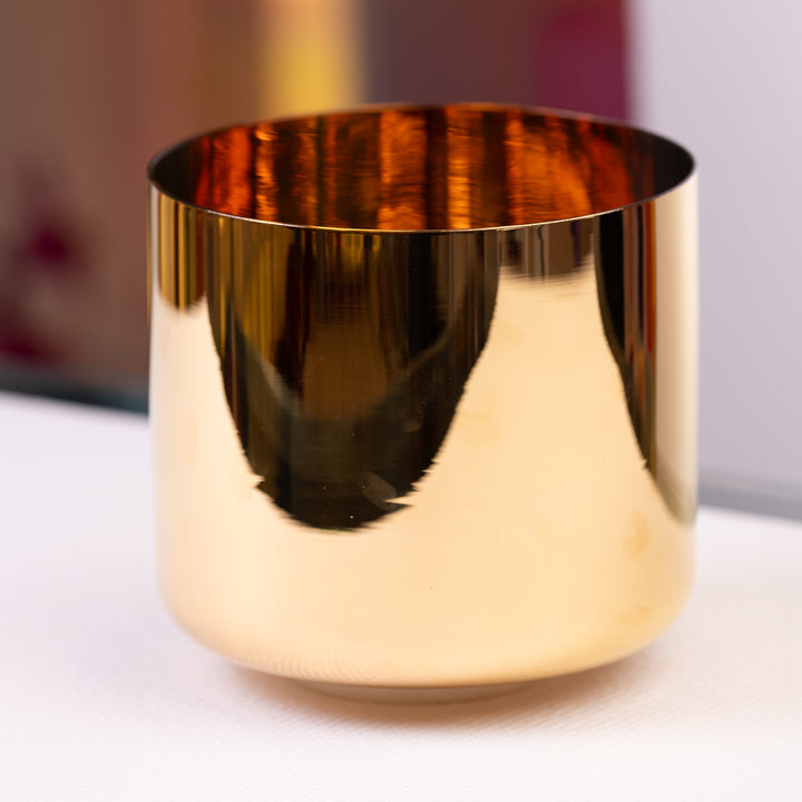 8" F#-44 24k Gold & Crystal Singing Bowl from Bowls of Sound