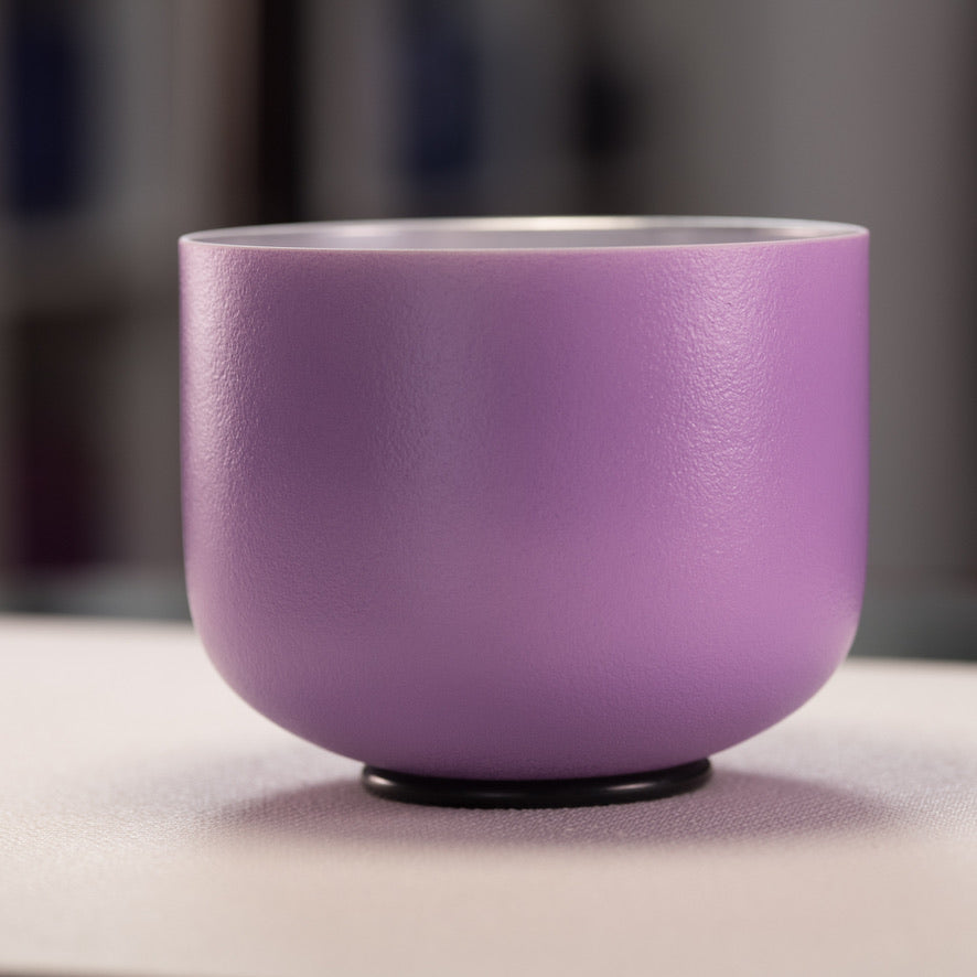 8" G-31 Frosted Lilac Blossom Crystal Singing Bowl from Bowls of Sound