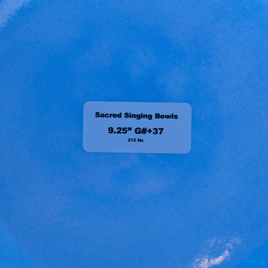 Sacred Singing Bowls™ product label with bowl specifications