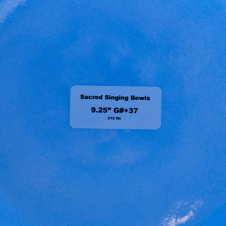 Sacred Singing Bowls™ product label with bowl specifications