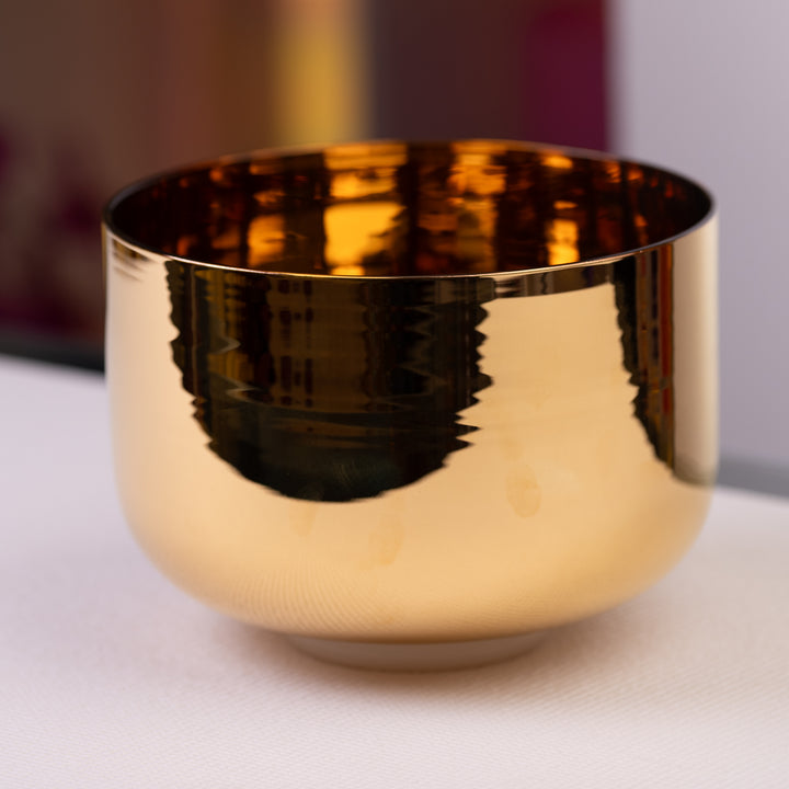 9.5" B-35 24k Gold & Crystal Singing Bowl from Bowls of Sound