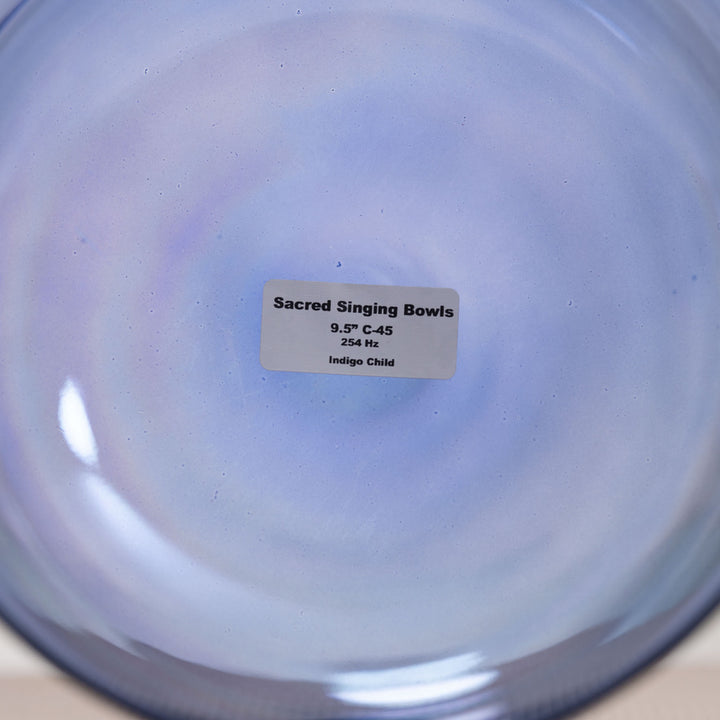 Sacred Singing Bowls™ product label with bowl specifications