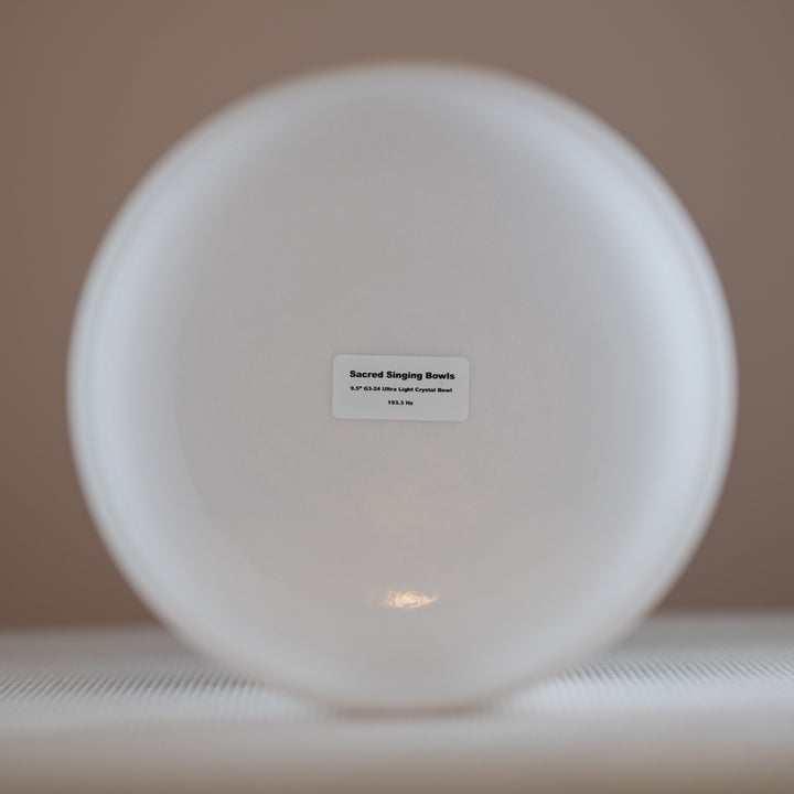 Sacred Singing Bowls™ product label with bowl specifications