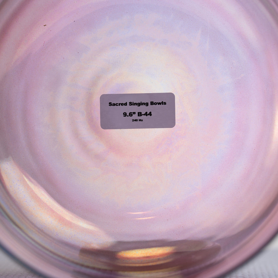 Sacred Singing Bowls™ product label with bowl specifications