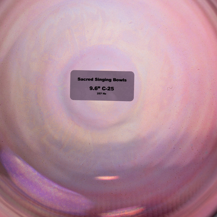 Sacred Singing Bowls™ product label with bowl specifications