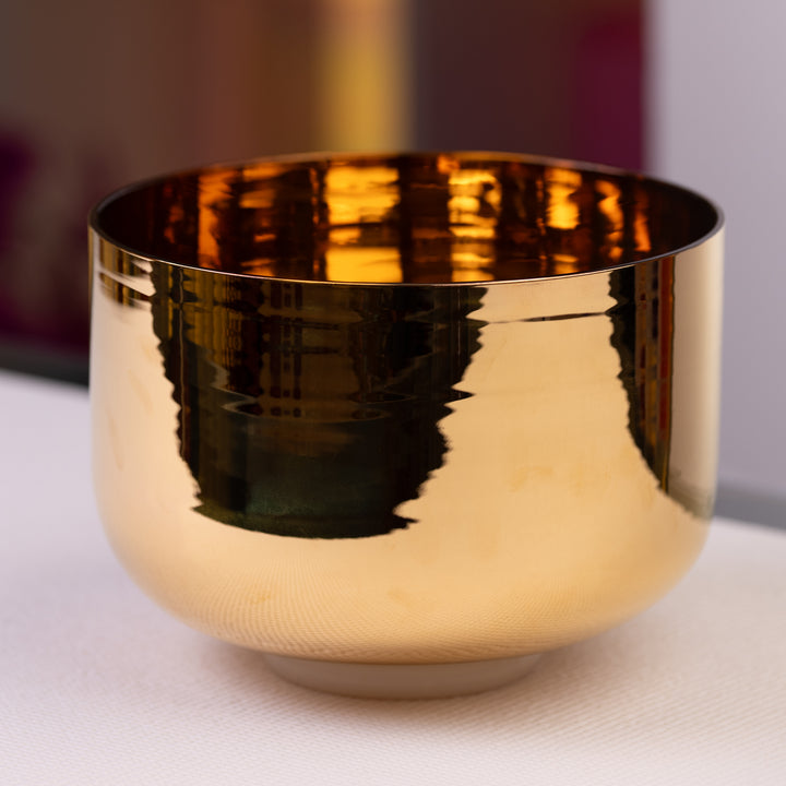 9.75" A#-31 24k Gold & Crystal Singing Bowl from Bowls of Sound