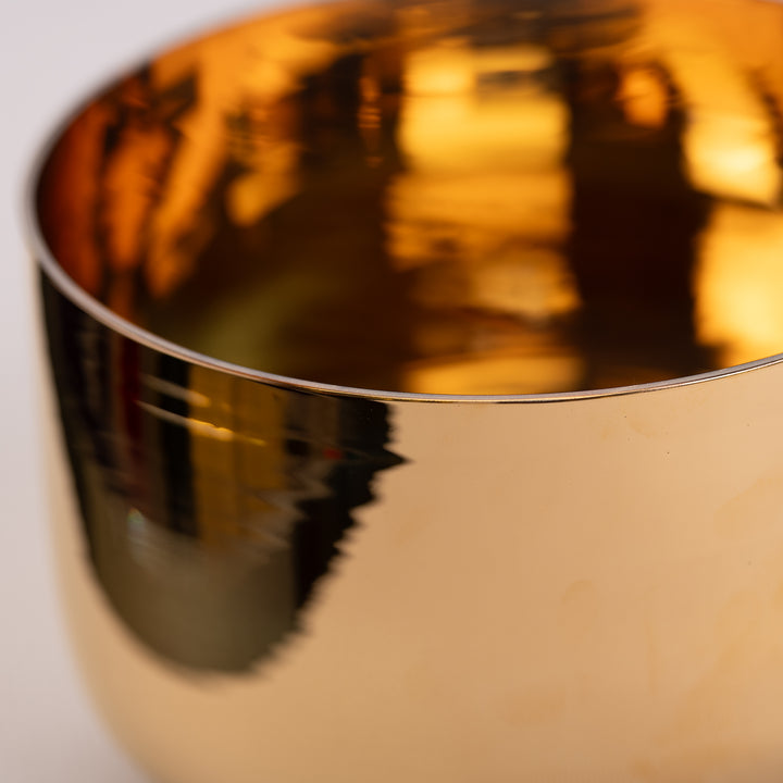 24k Gold singing bowl close up